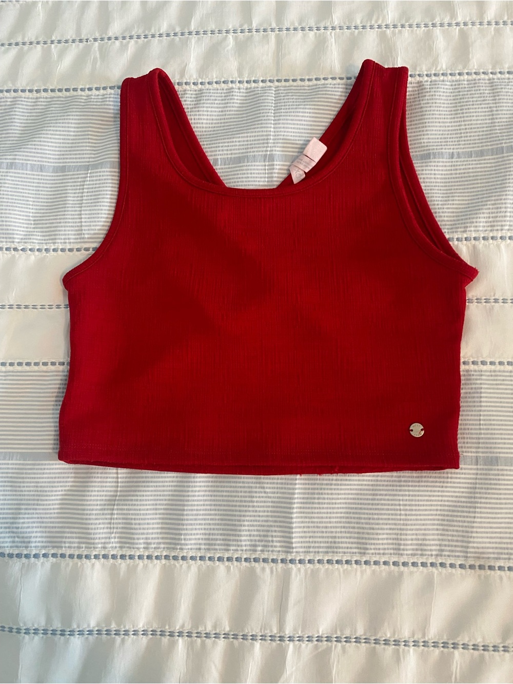 Roxy Red Ribbed Crop Tank